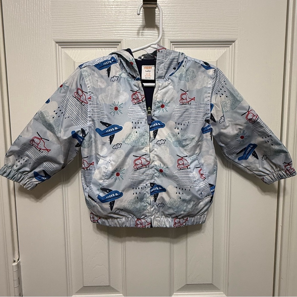 Gymboree Airplane Print Baby Jacket - Blue and Red
